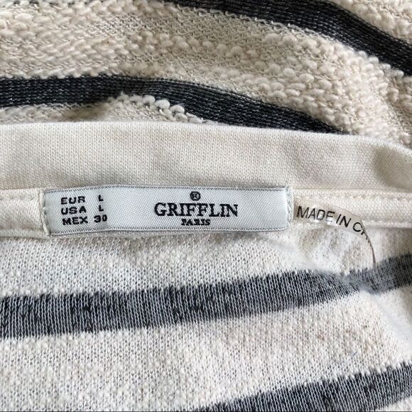 Grifflin Paris Striped Textured Top Size Large - Picture 5 of 5